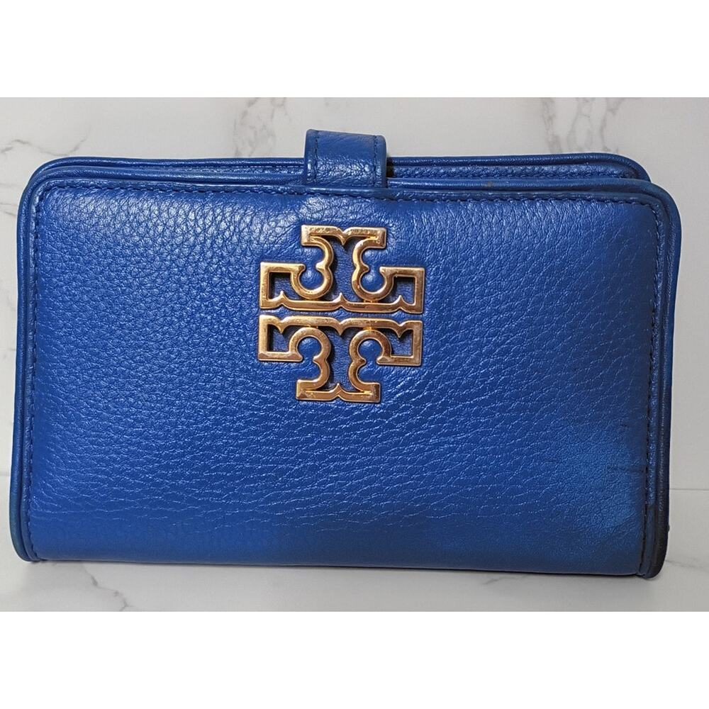 Tory Burch Blue Leather Continental Wallet